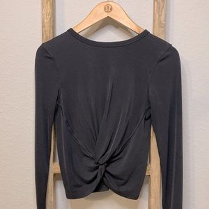 Lululemon Crescent Long Sleeve Ribbed Graphite Gray 4